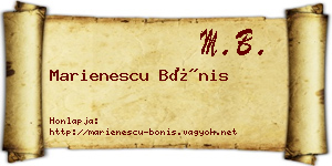 Marienescu Bónis névjegykártya